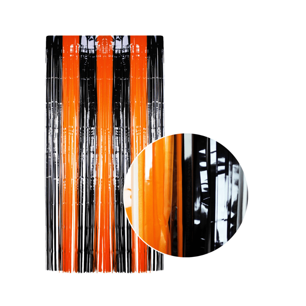 Metallic Curtain - Orange & Black