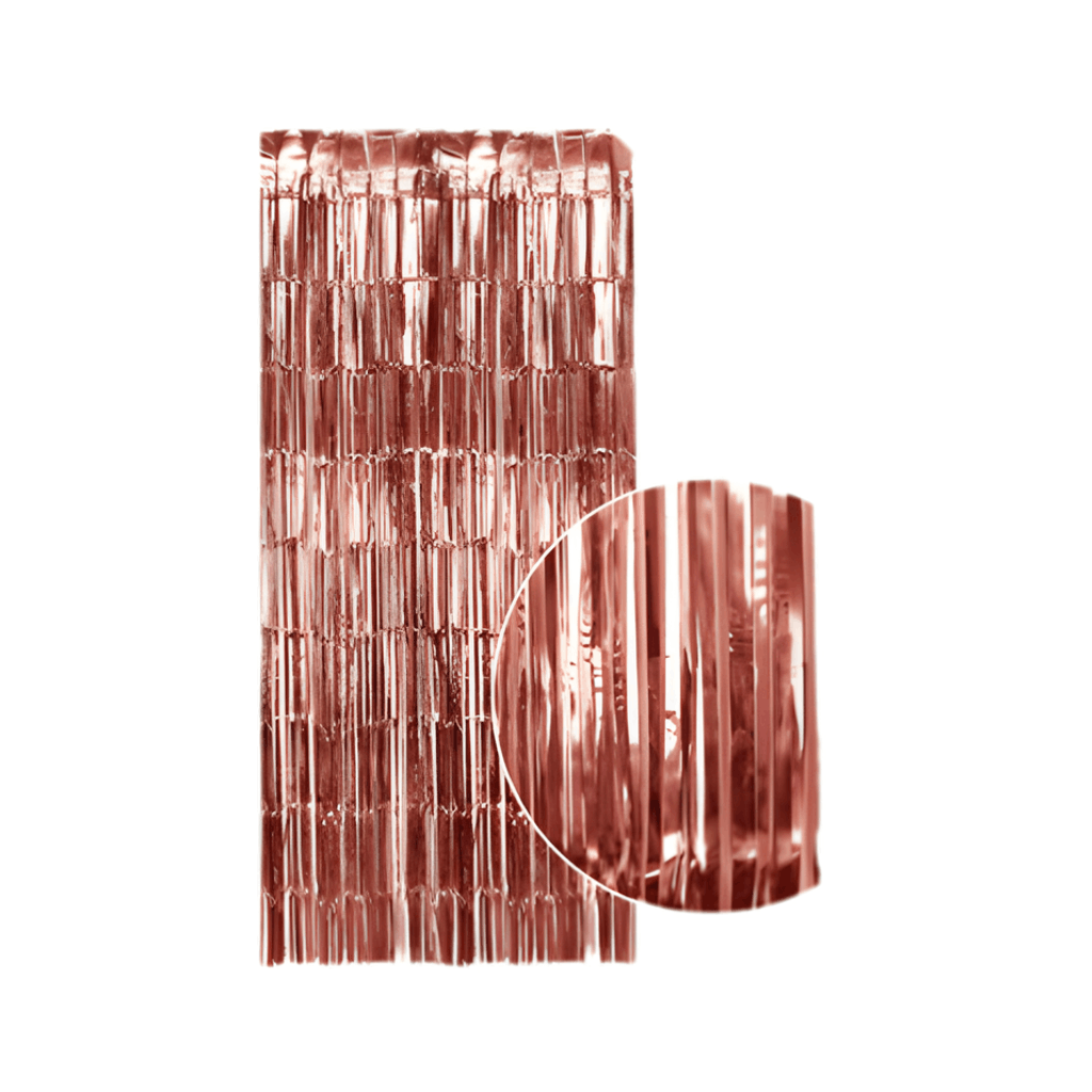 Metallic Tinsel Shimmer Curtain - Rose Gold