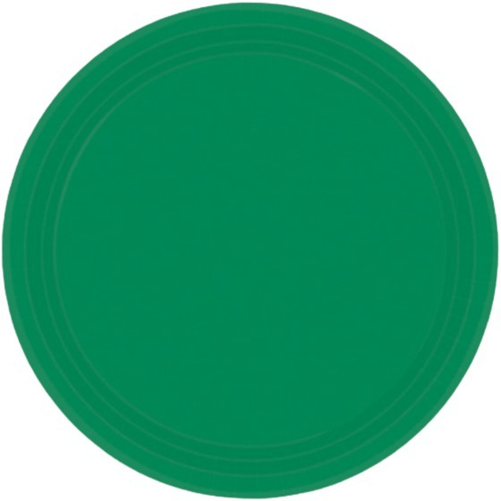 Paper Plates 17cm Round Pack of 20 Festive Green