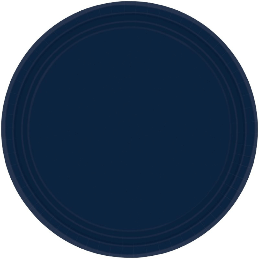 Paper Plates 17cm Round Navy Pack Of 20