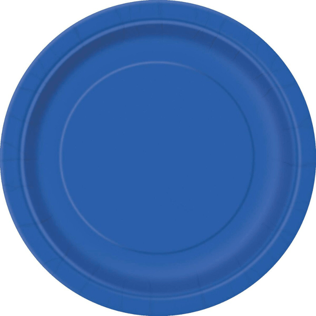 Paper Plates 23cm Round Royal Blue 8 Pack