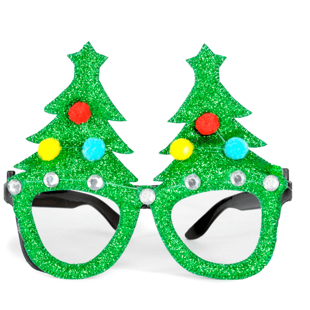 Party Glasses - Festive Christmas Tree