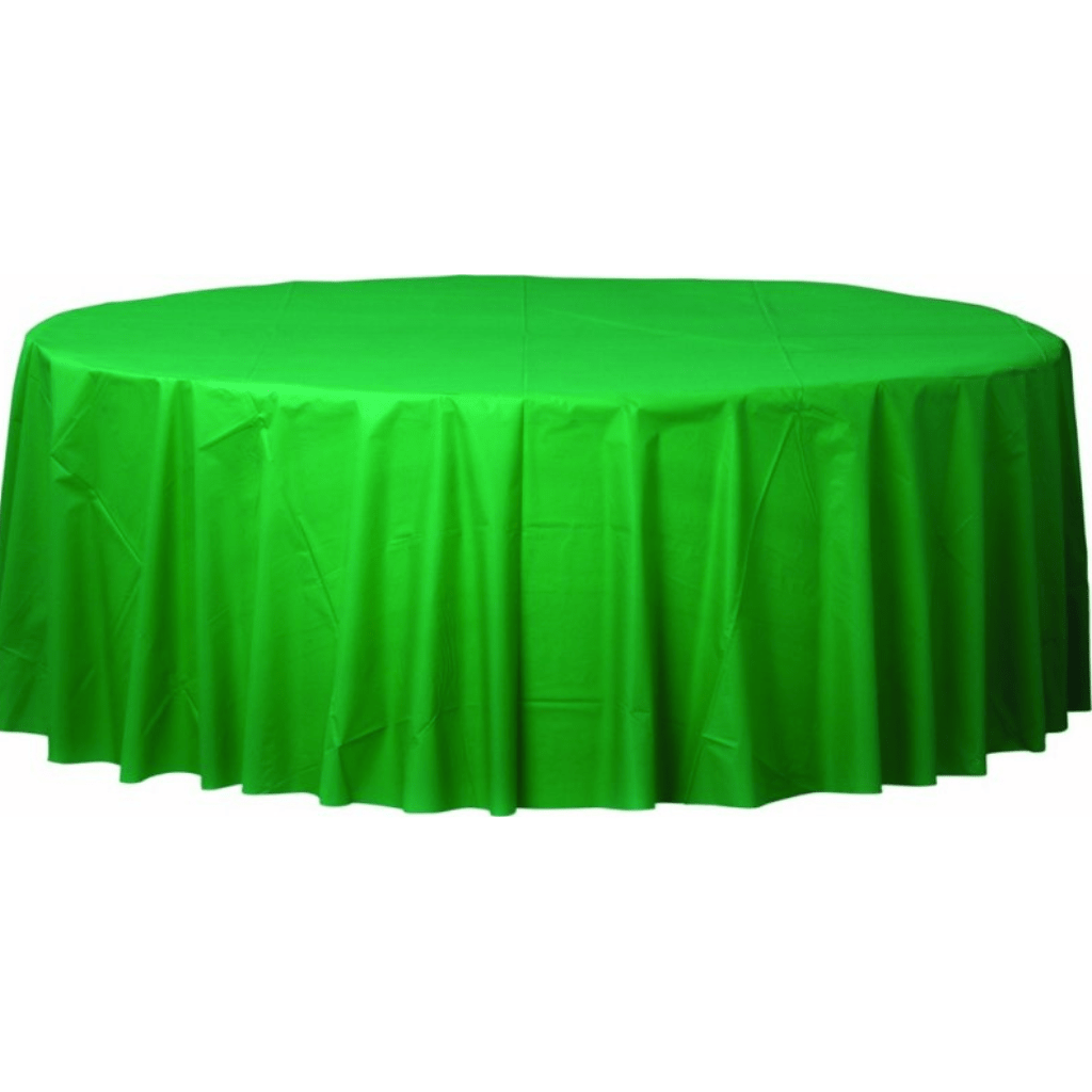 Plastic Round Tablecover Festive Green