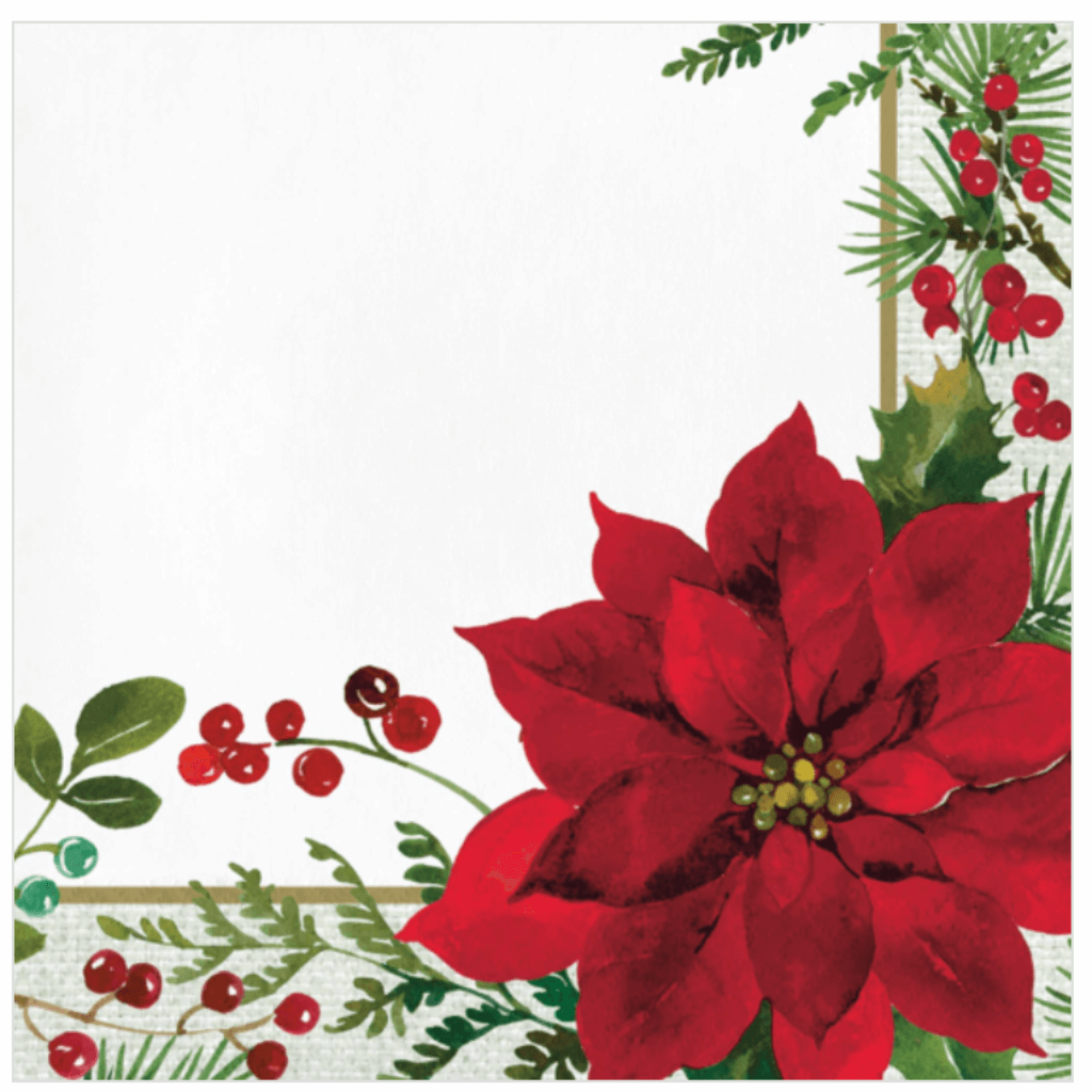 Posh Poinsettia Lunch Napkins Pack of 16