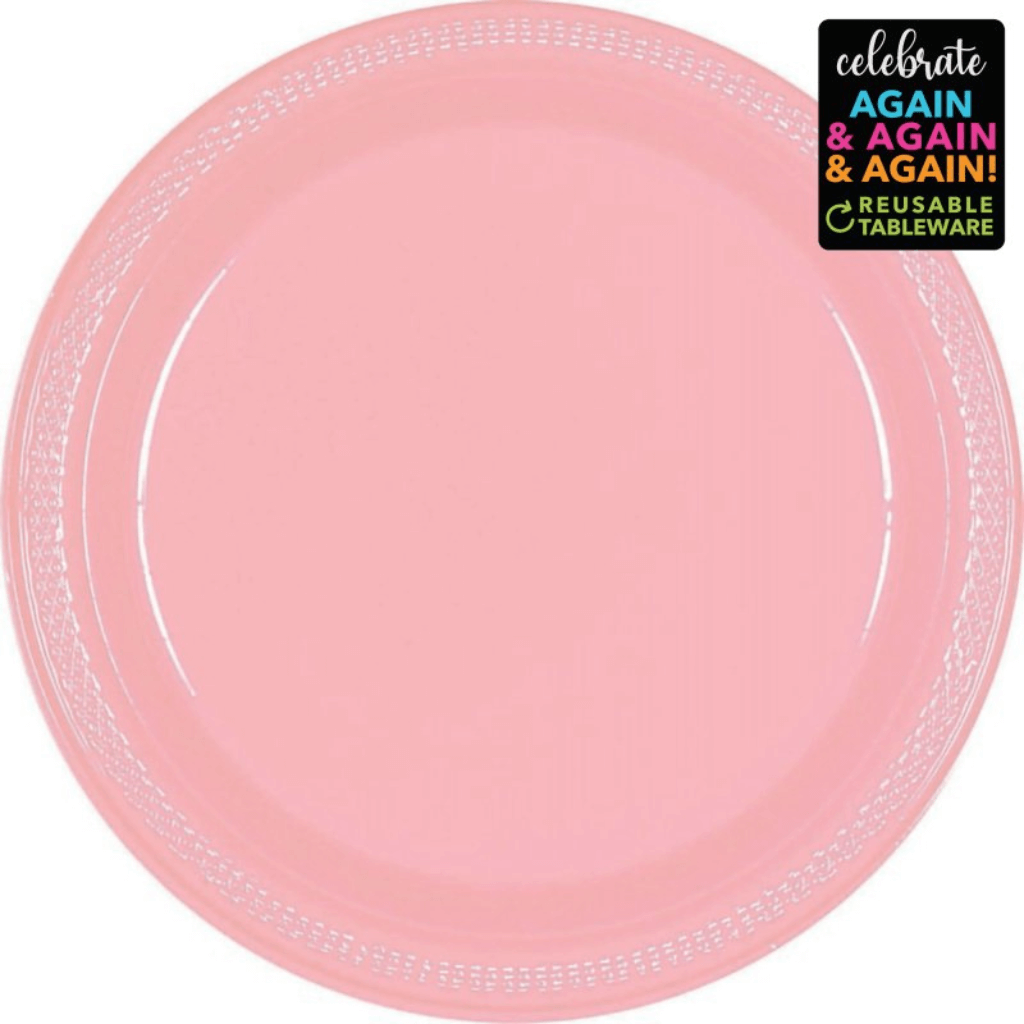 Premium Plastic Plates 17cm 20 Pack Pink