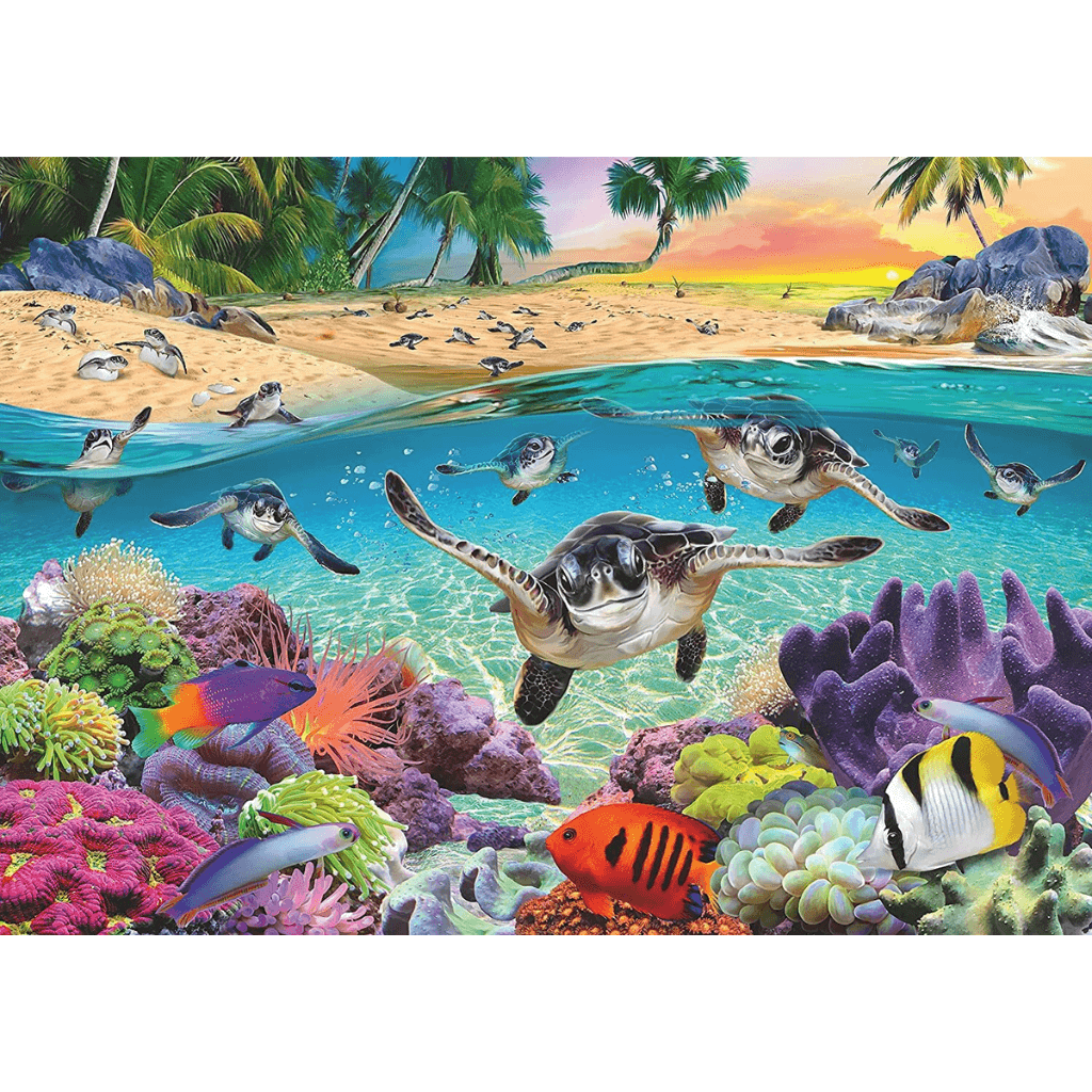 Race Of The Sea Turtles - 500 Large Piece Jigsaw Puzzle