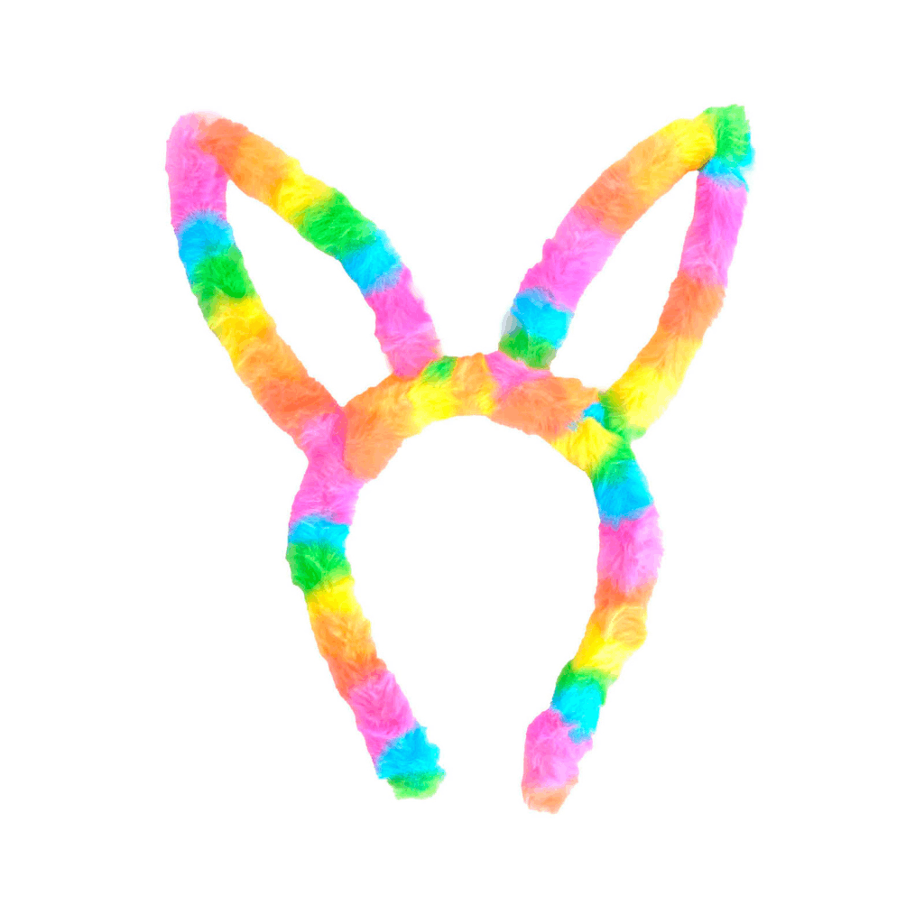 Rainbow Fluffy Bunny Headband