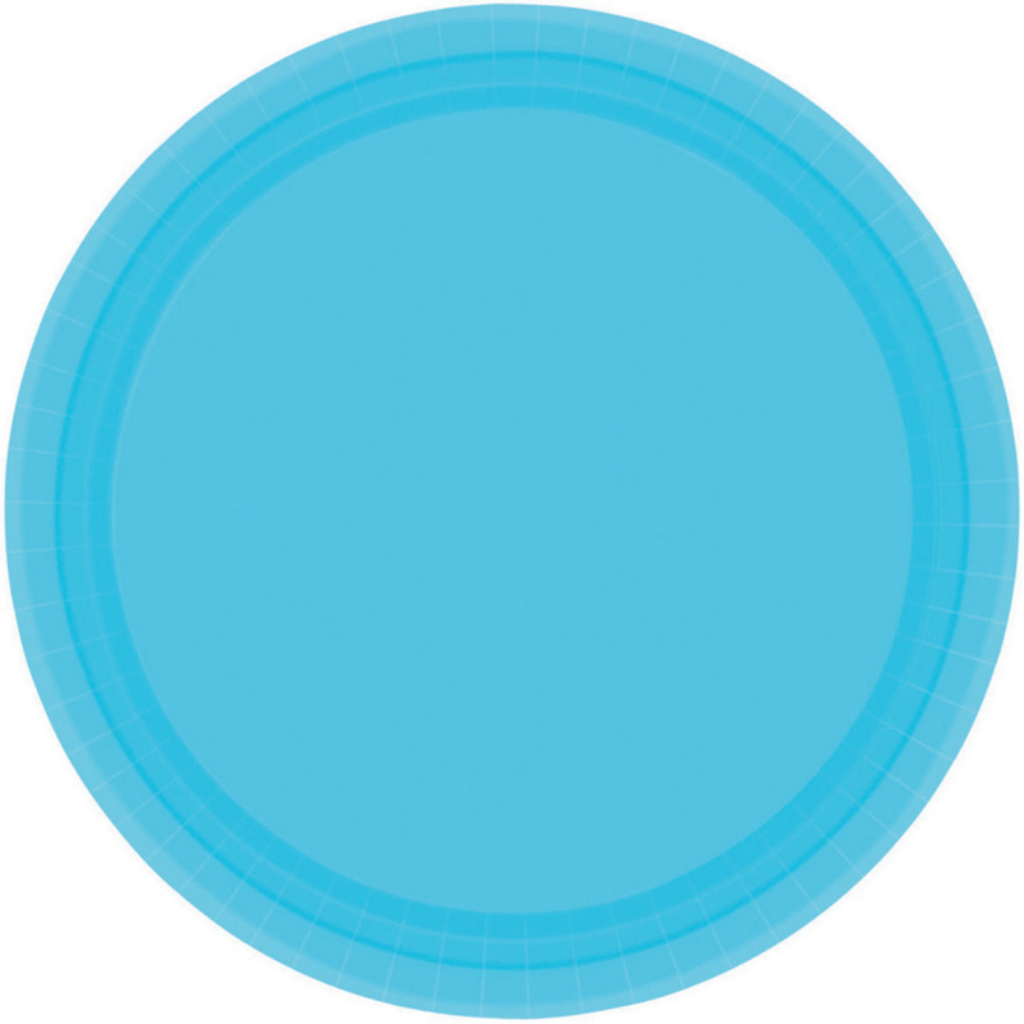 Paper Plates 17cm Round Pack of 20 Caribbean Blue