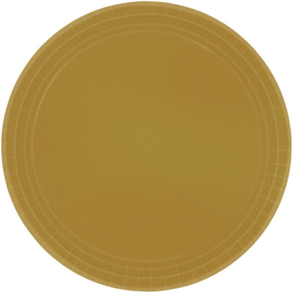 Paper Plates 17cm Round Pack of 20 Gold
