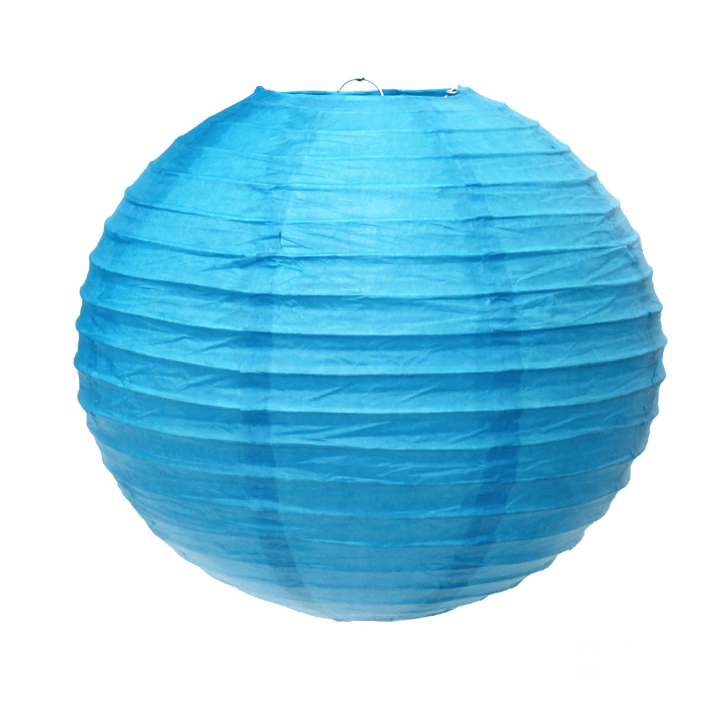 Round Lantern 18 Inch Blue