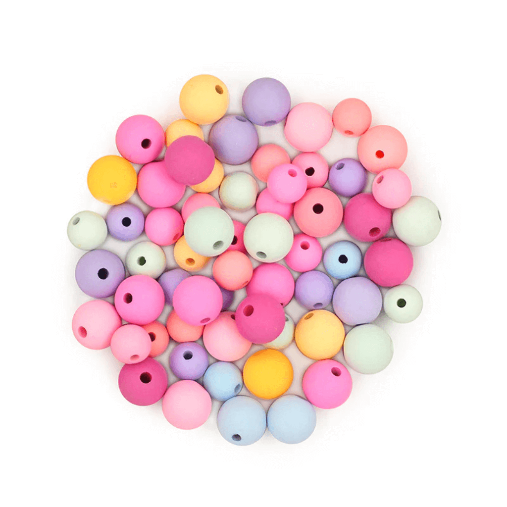 Round Pastel Wood Beads