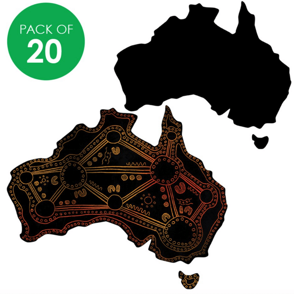 Scratch Board Australia Shapes Pack of 20