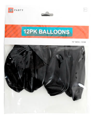 Balloons Black Pack Of 12