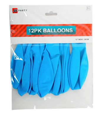 Balloons Blue Pack Of 12