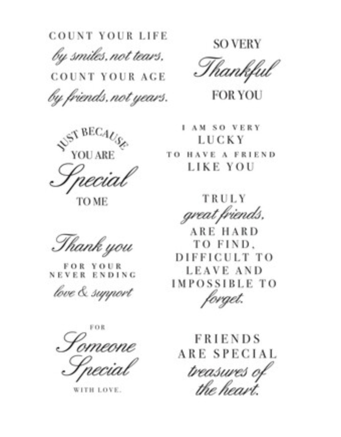 Friendship Sentiments Clear Stamp