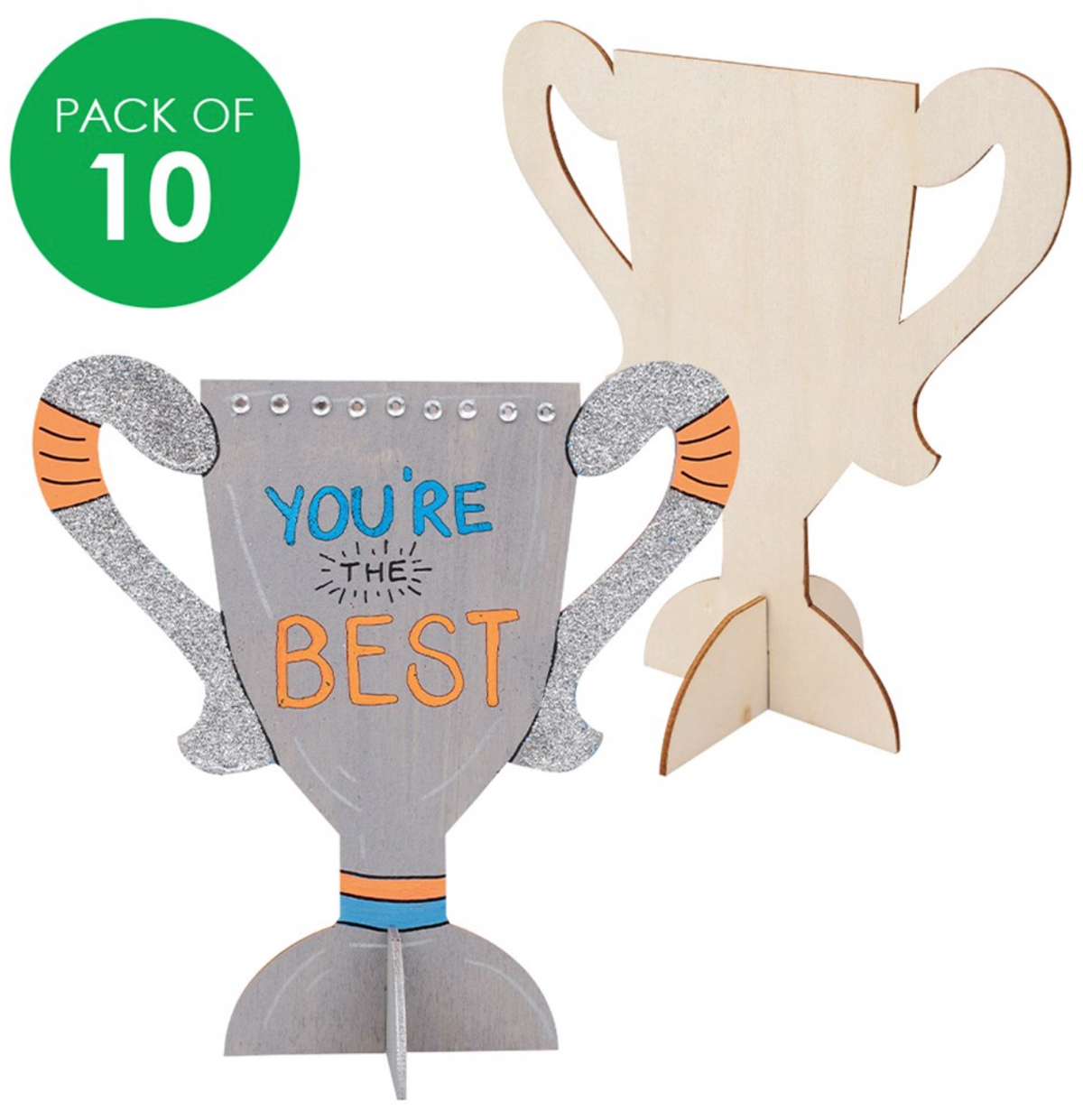 3D Wooden Trophies Pack of 10