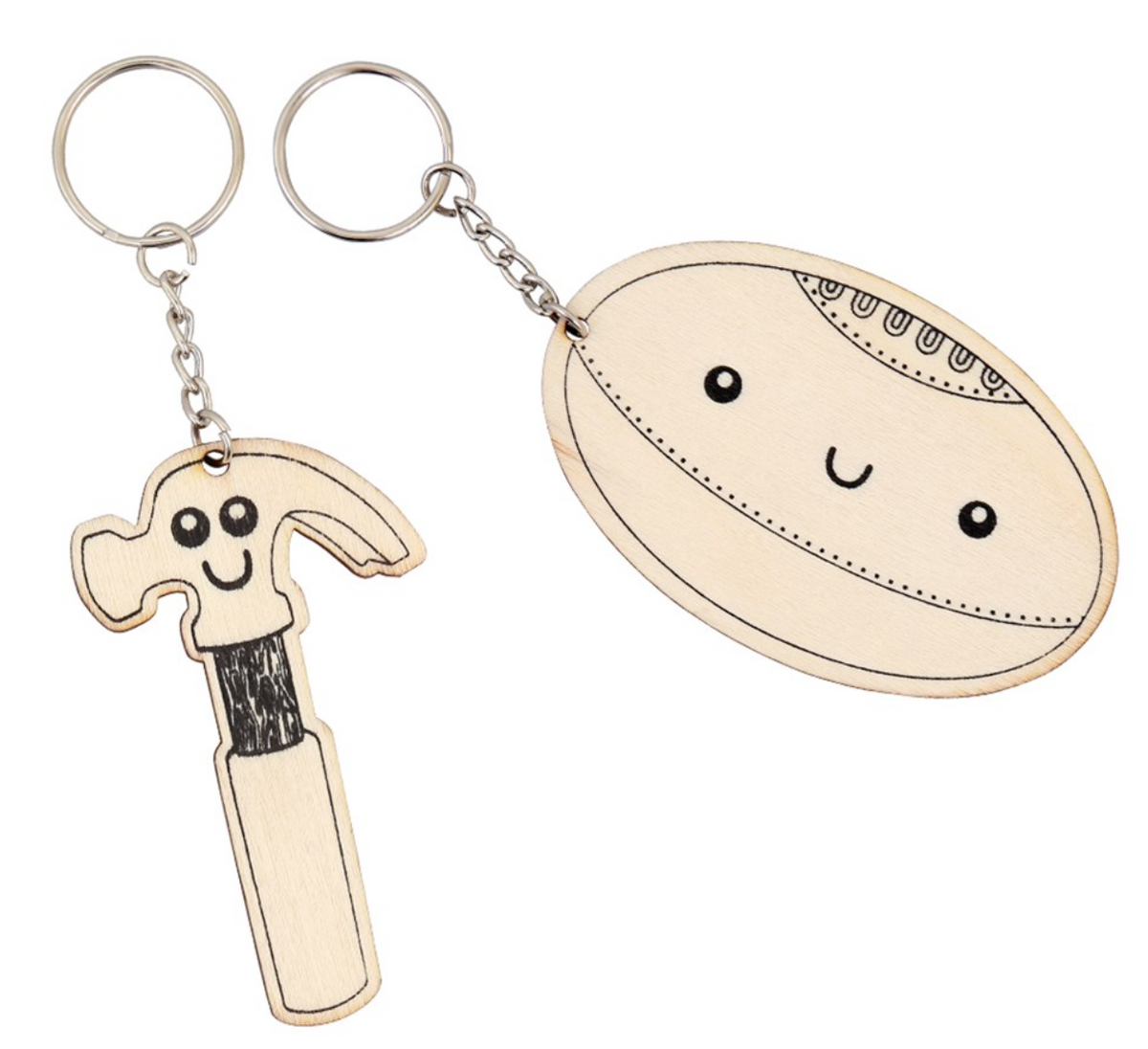 Printed Wooden Keyrings Fathers Day Pack of 10