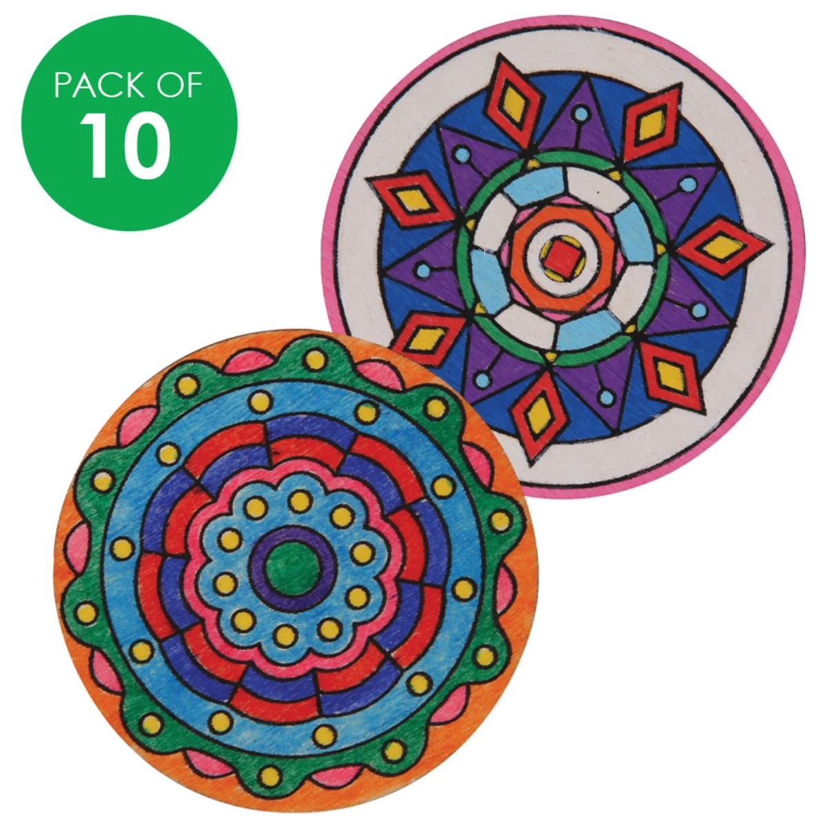 Printed Wooden Magnets - Mandalas - Pack of 10