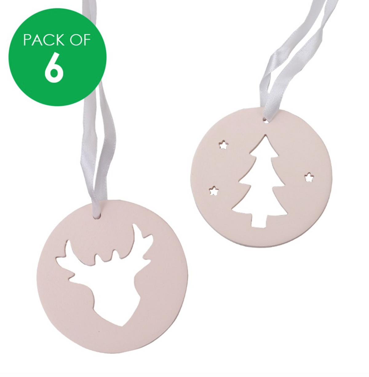 Ceramic Christmas Ornaments Pack of 6