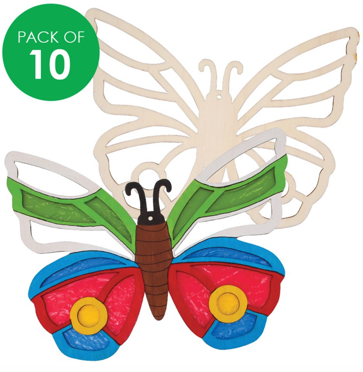 Wooden Sun Catcher Frames - Butterfly - Pack of 10