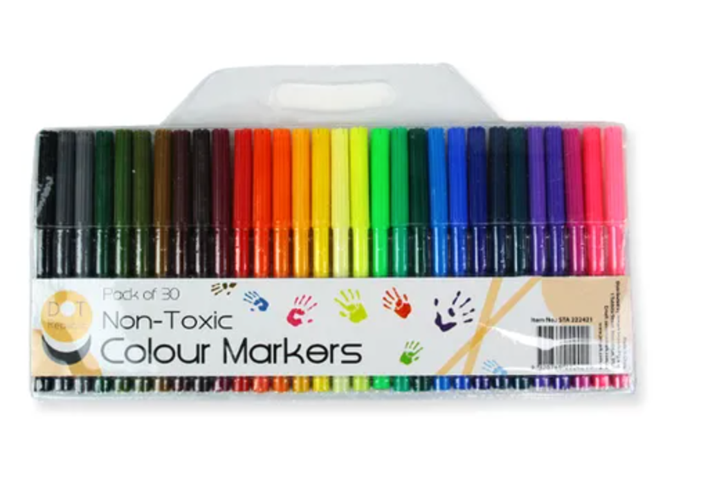 Coloured Marker Pens Pack of 30
