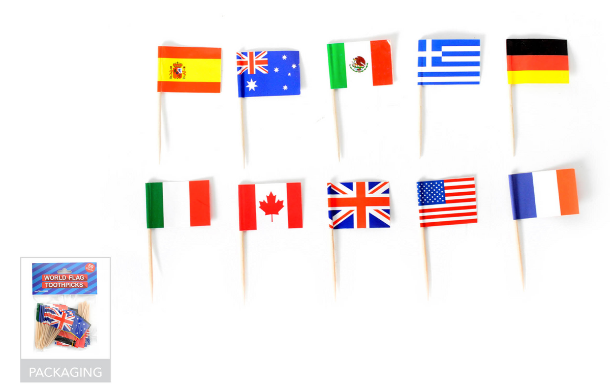World Flags Toothpicks 50 Pack