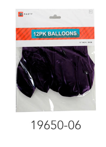Balloons Purple Pack of 12