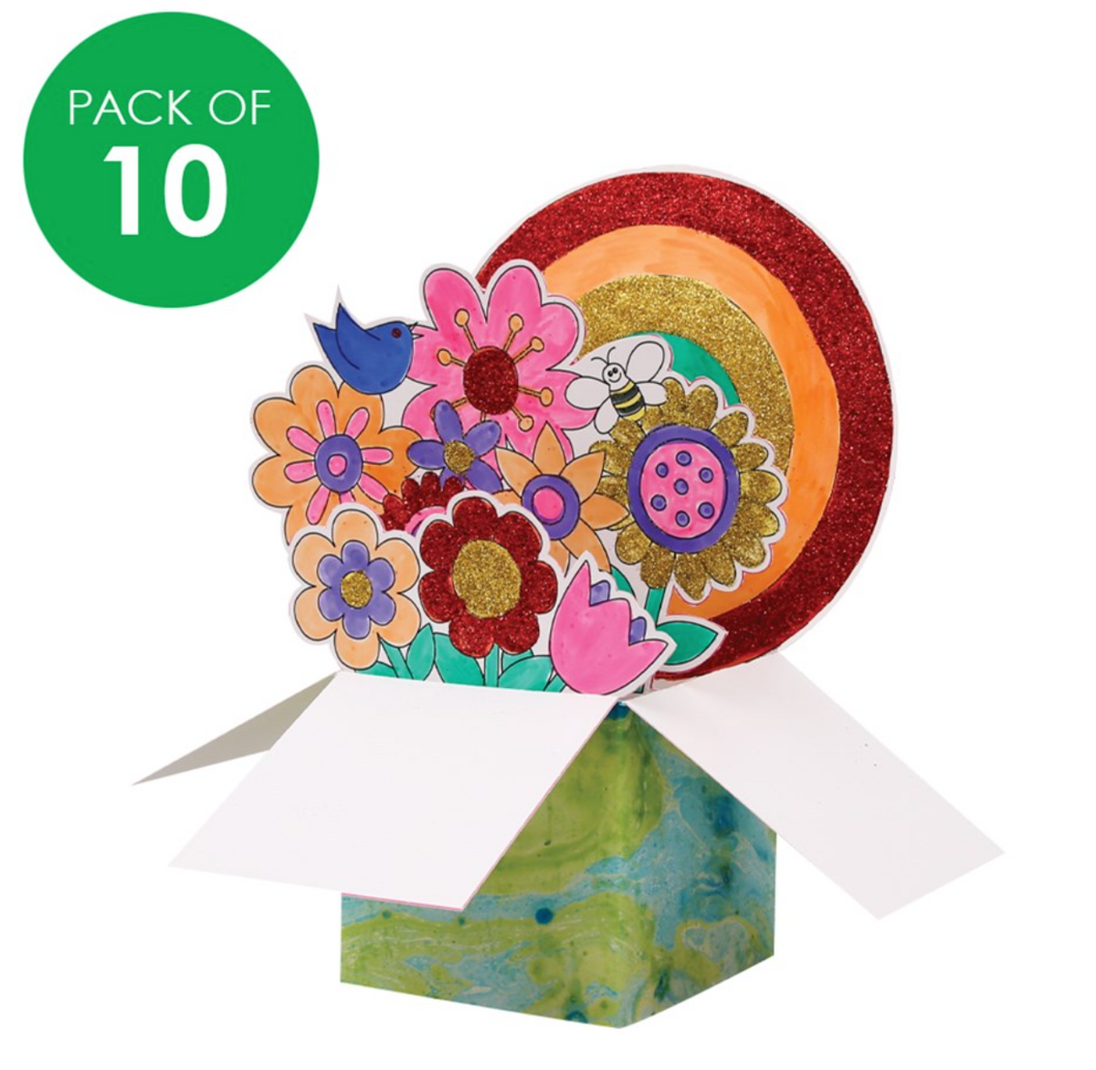3D Colour In Pop Up Cards - Pack of 10