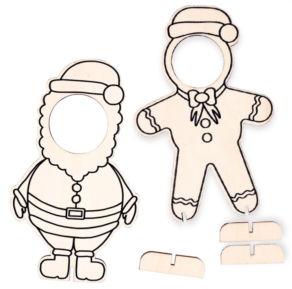 3D Wooden Christmas Characters Frames