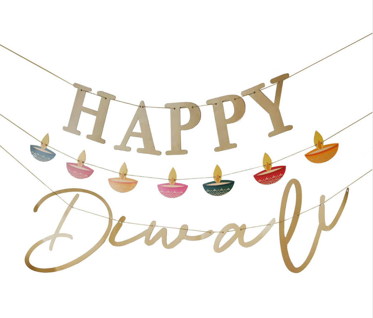 Gold Happy Diwali Banner