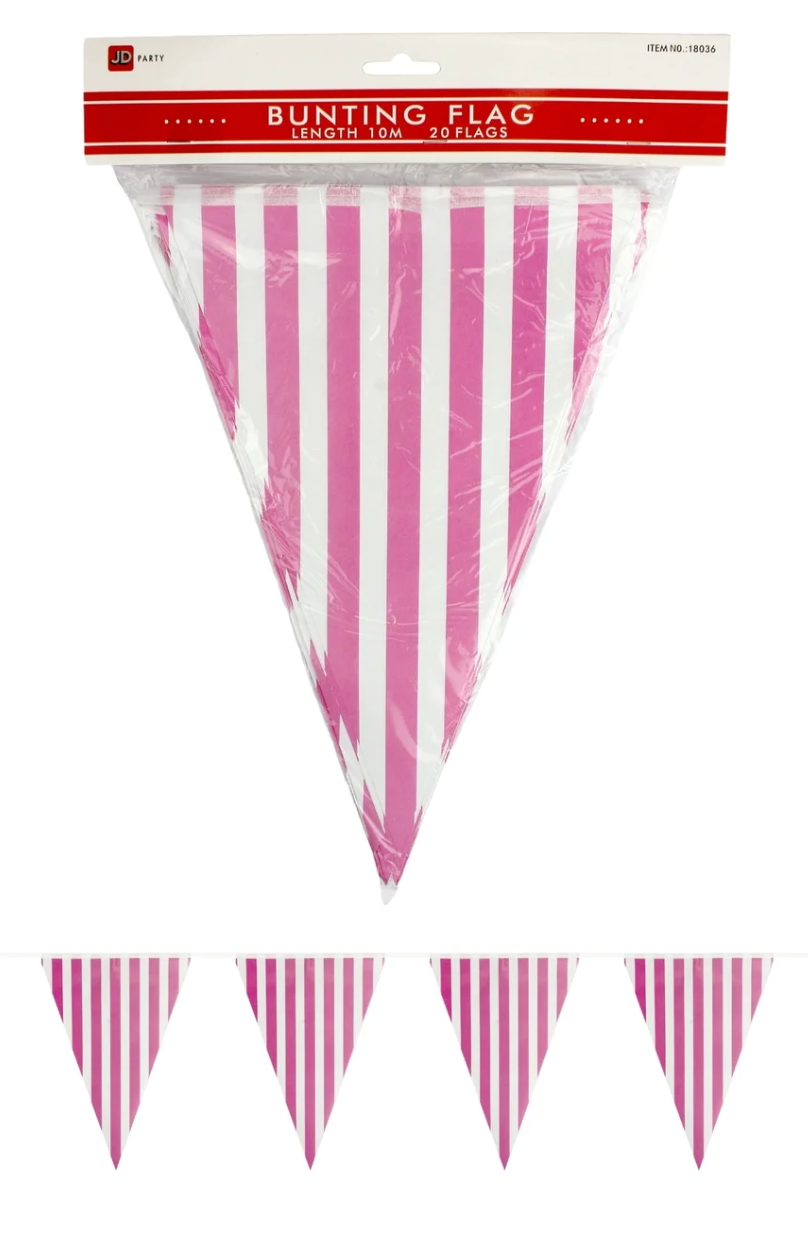 Bunting Flags Stripe Pink
