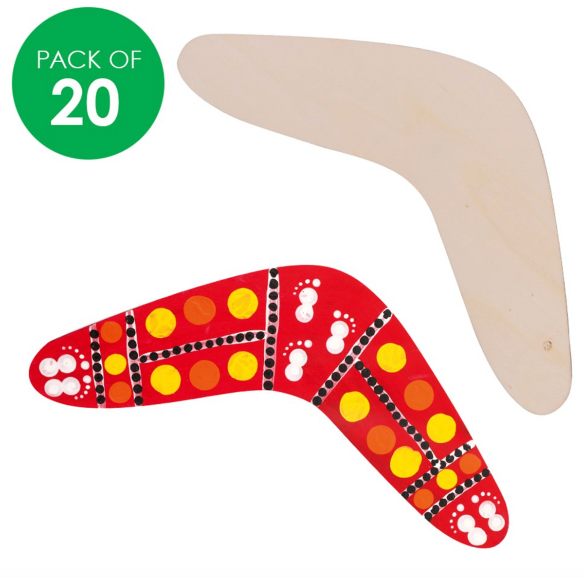 Wooden Boomerangs Medium Pack of 20