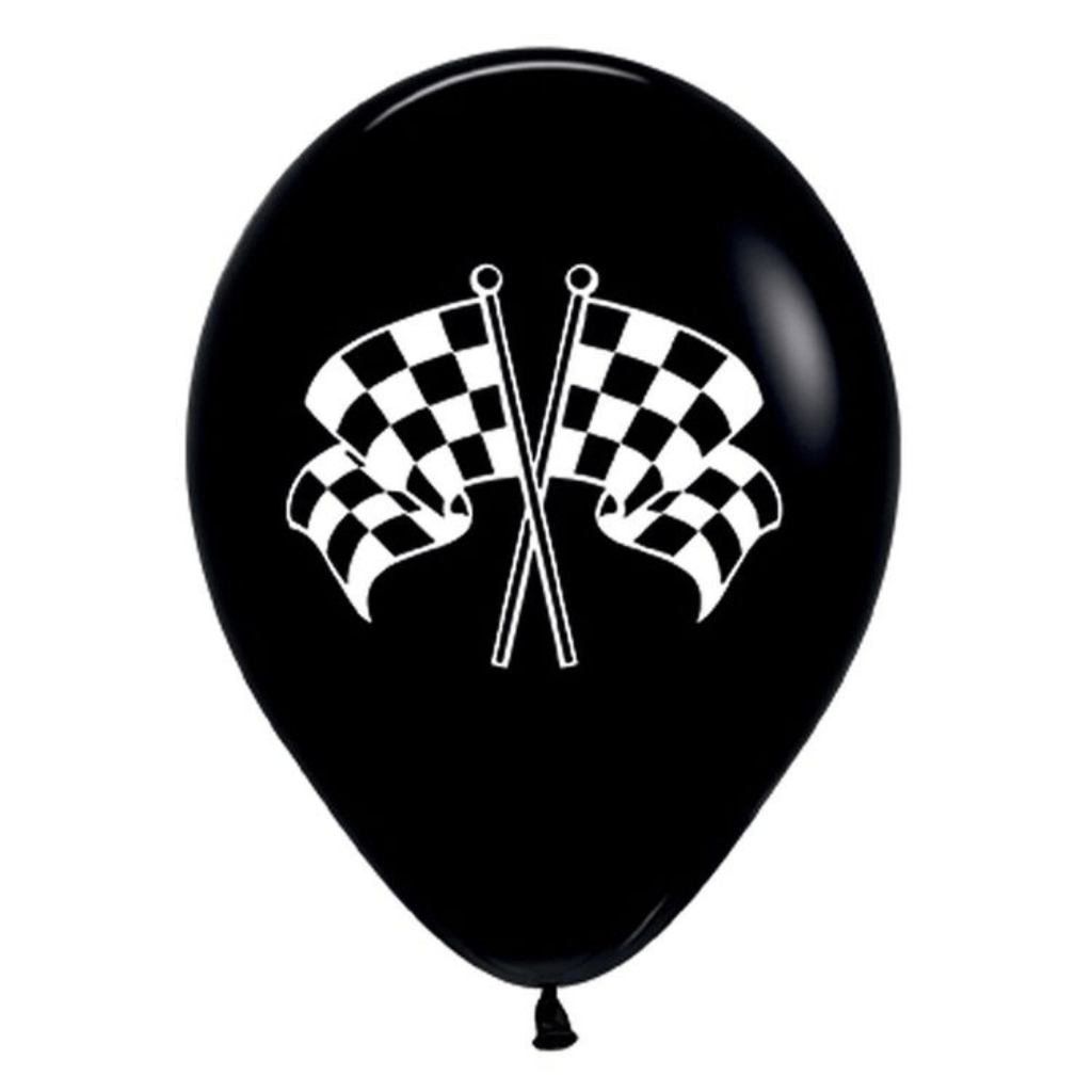 Sempertex 30cm Racing Flags Black and White Latex Balloons