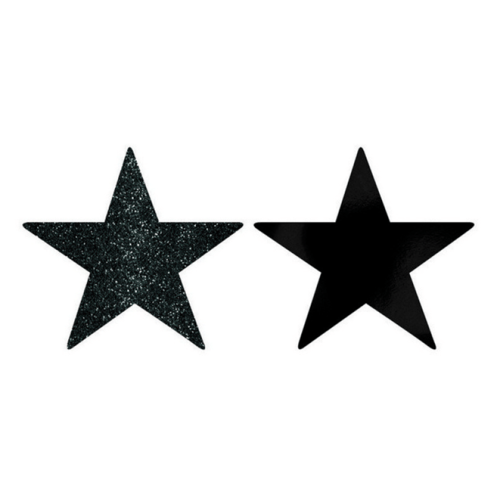 Solid & Glittery Foil Star Cutouts - Black