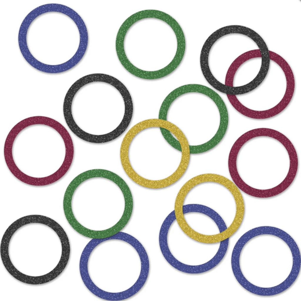 Sports Party Rings Confetti Sparkle Finish