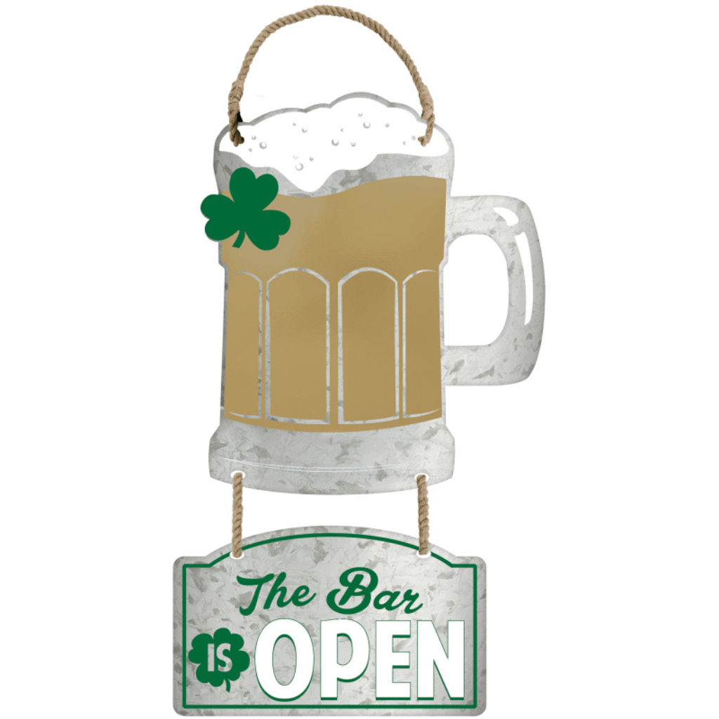 St. Patrick's Day Hanging Metal Beer Mug Sign