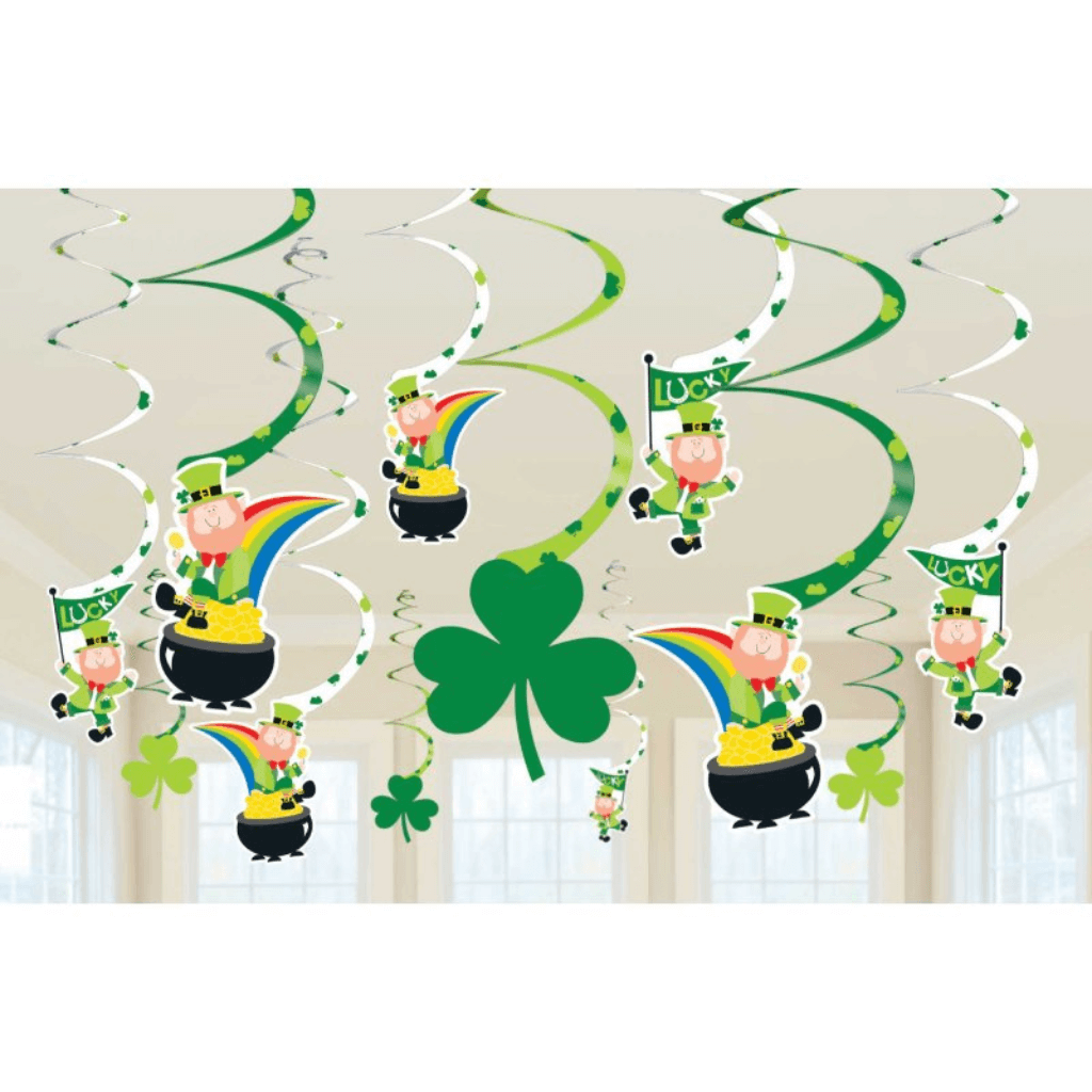 St Patrick&#39;s Day Spiral Swirls Hanging Decorations