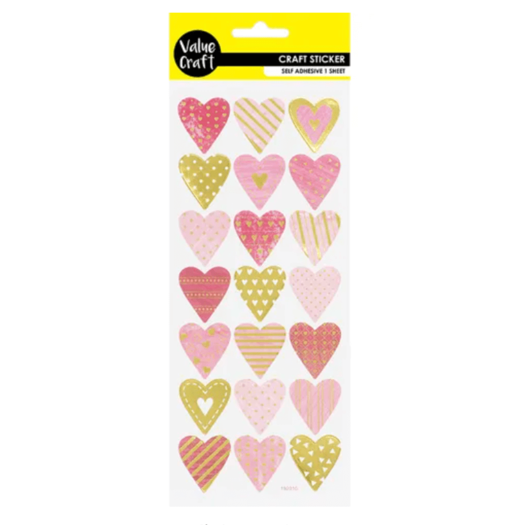 Stickers Gold Foil Hearts