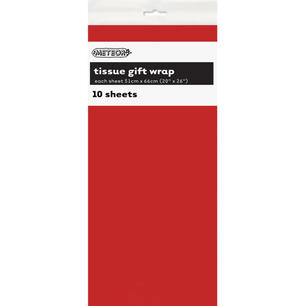 Tissue Gift Wrap Sheets - Red - Senior Style