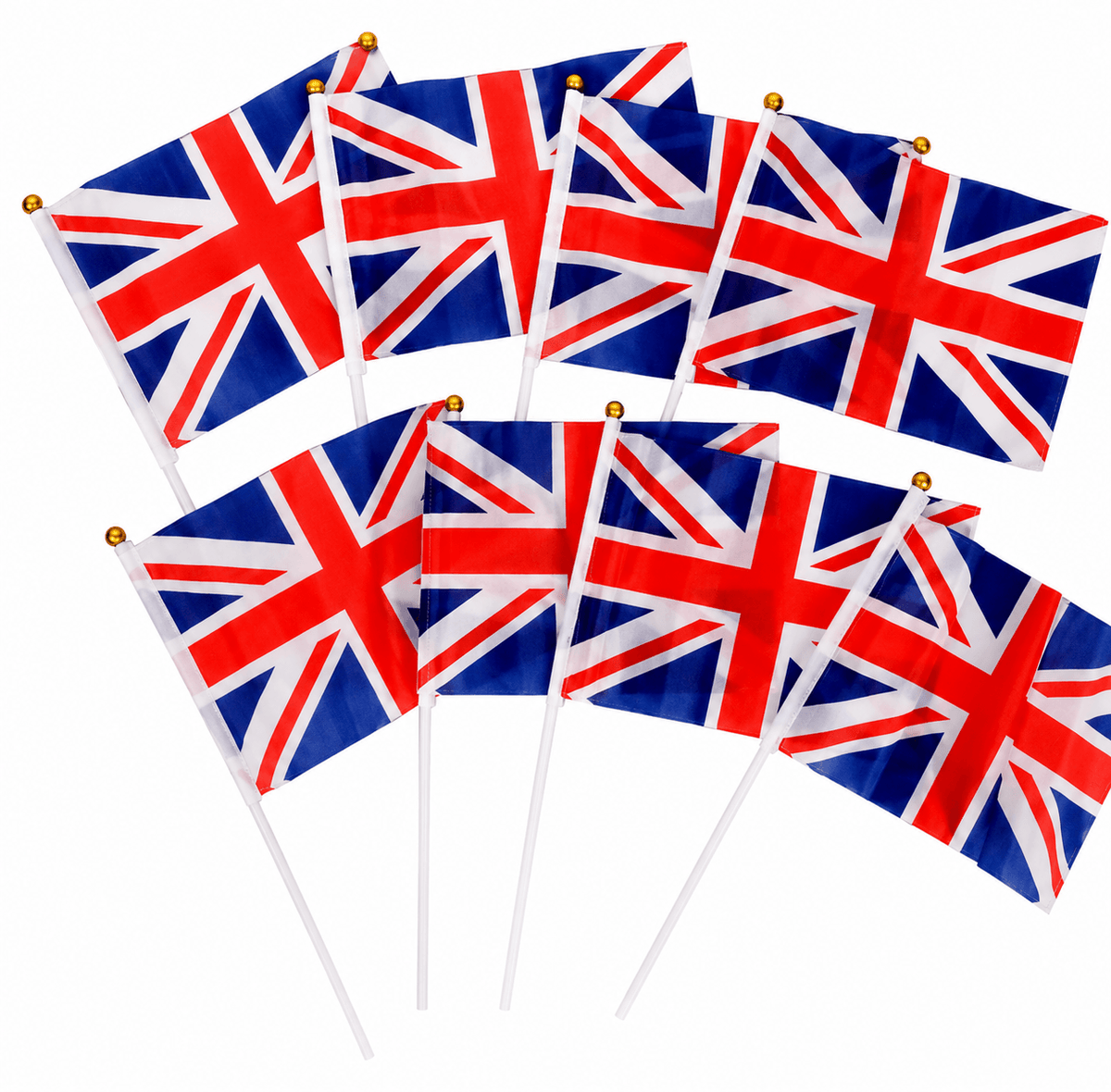 Union Jack Hand Flag Pack of 8