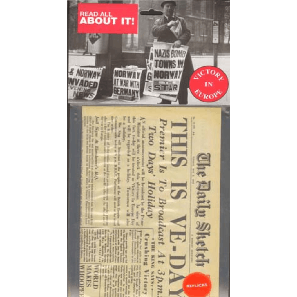 Victory in Europe Day Newspaper Replica