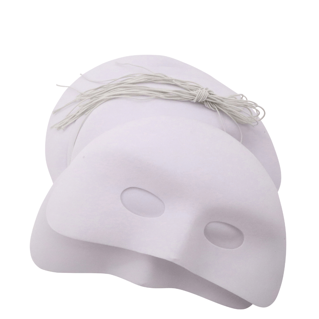 White Half Flocked Mask
