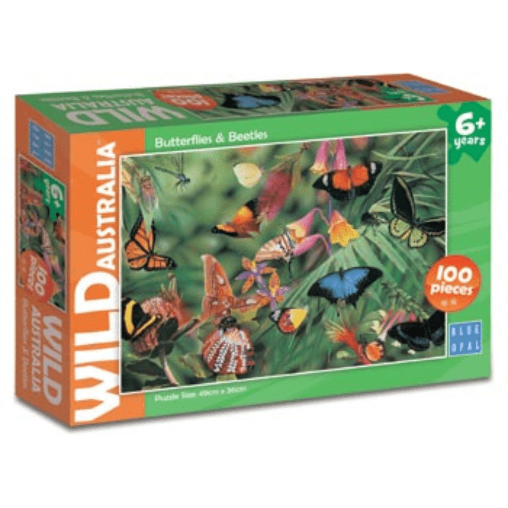 Wild Australia Butterflies and Beetles - 100 Piece Jigsaw Puzzle