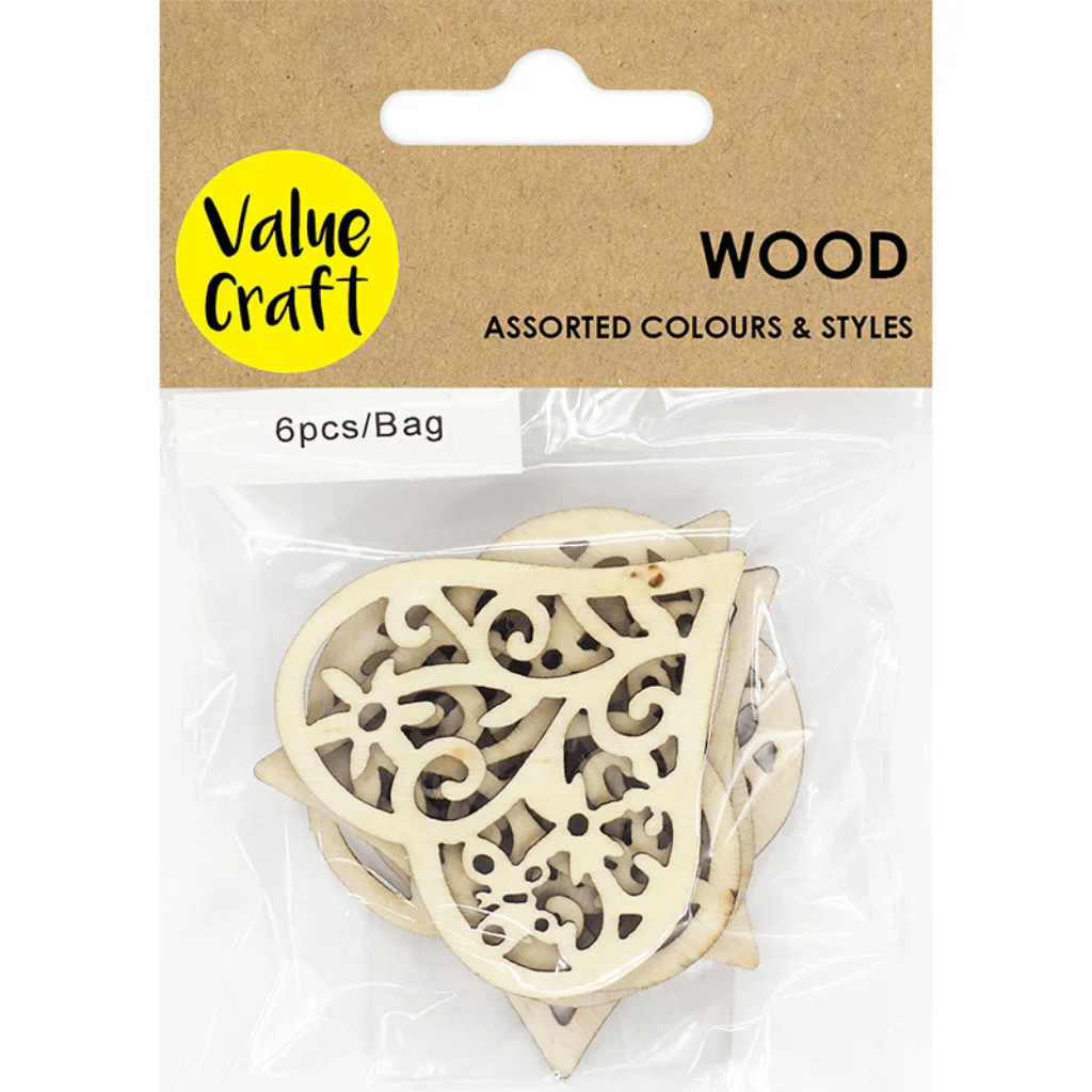 Wood Floral Hearts