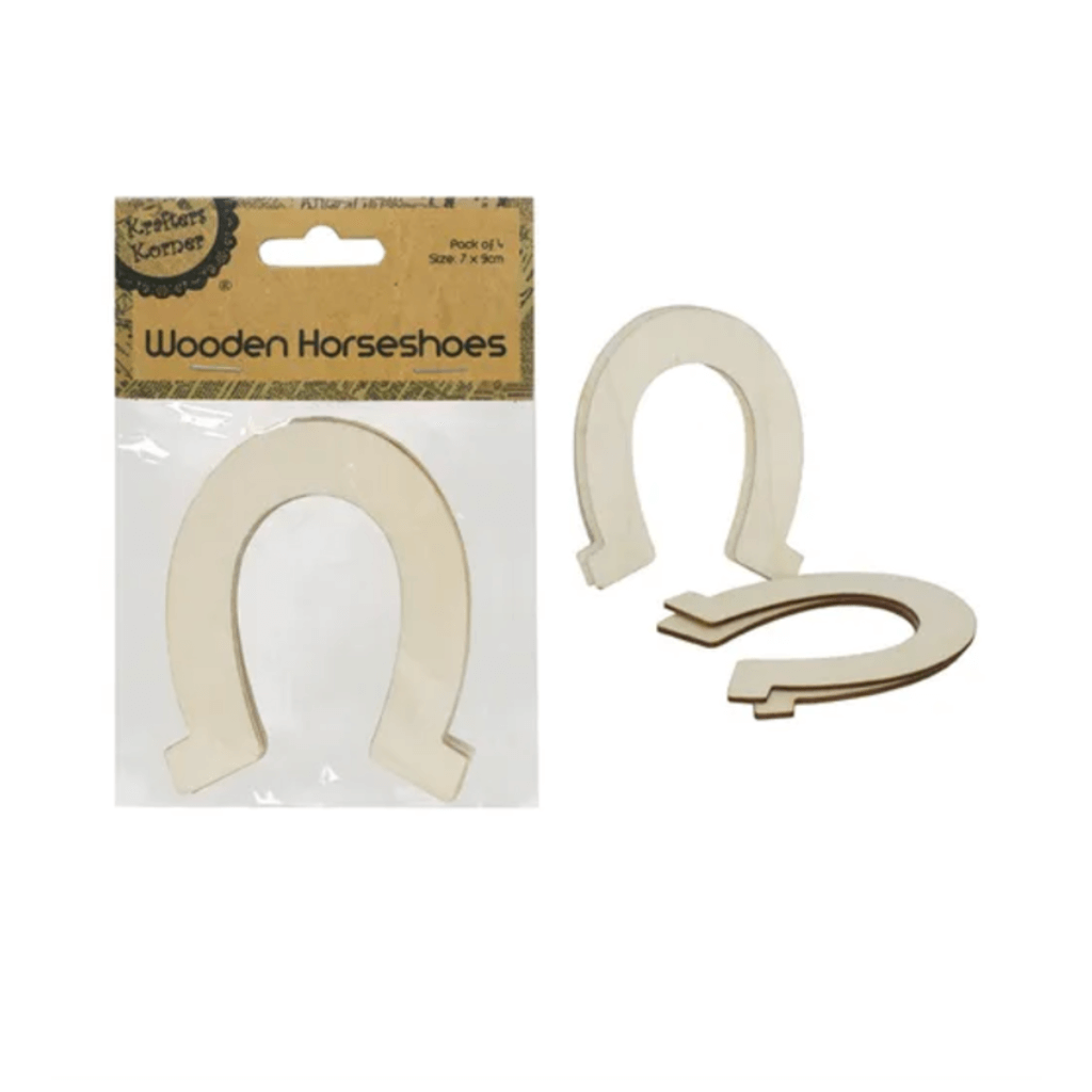 Wooden Horseshoe Pack of 4