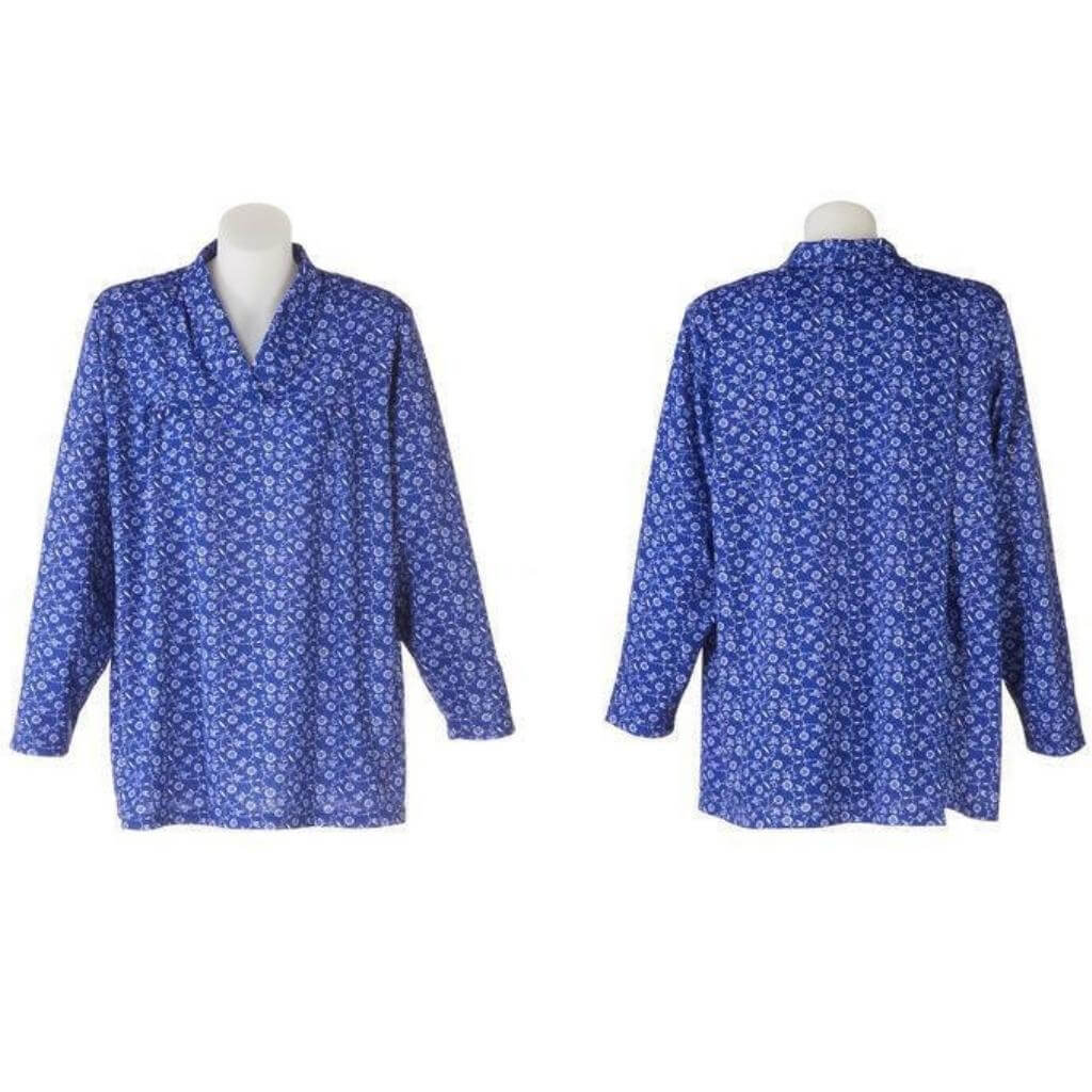 Adaptive Long Sleeve Tunic Blouse Petal Back Clothing - Senior Style
