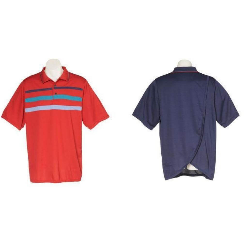 Adaptive Men's Short Sleeve Polo Petal Back Clothing - Senior Style