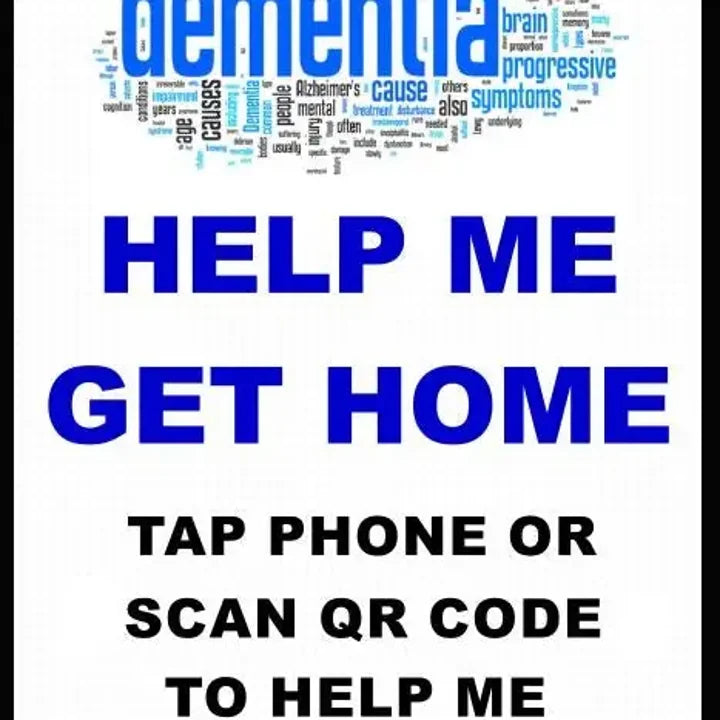 Dementia 'Help Me Get Home' Medical Id Information Card with Passive Geolocation Tracking System