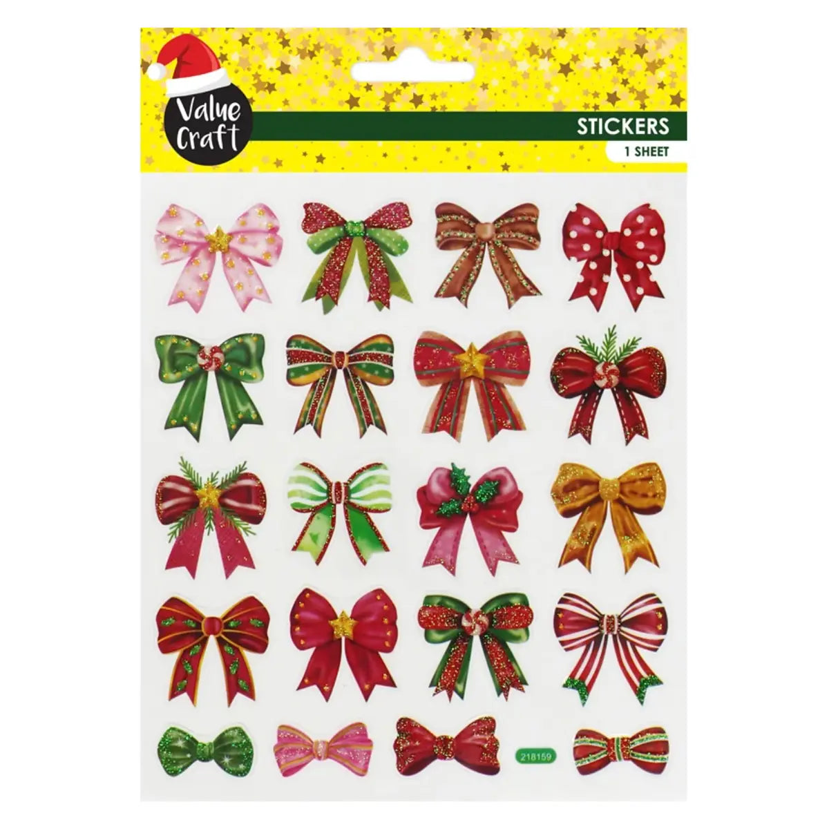 Christmas Glitter Sticker Bows