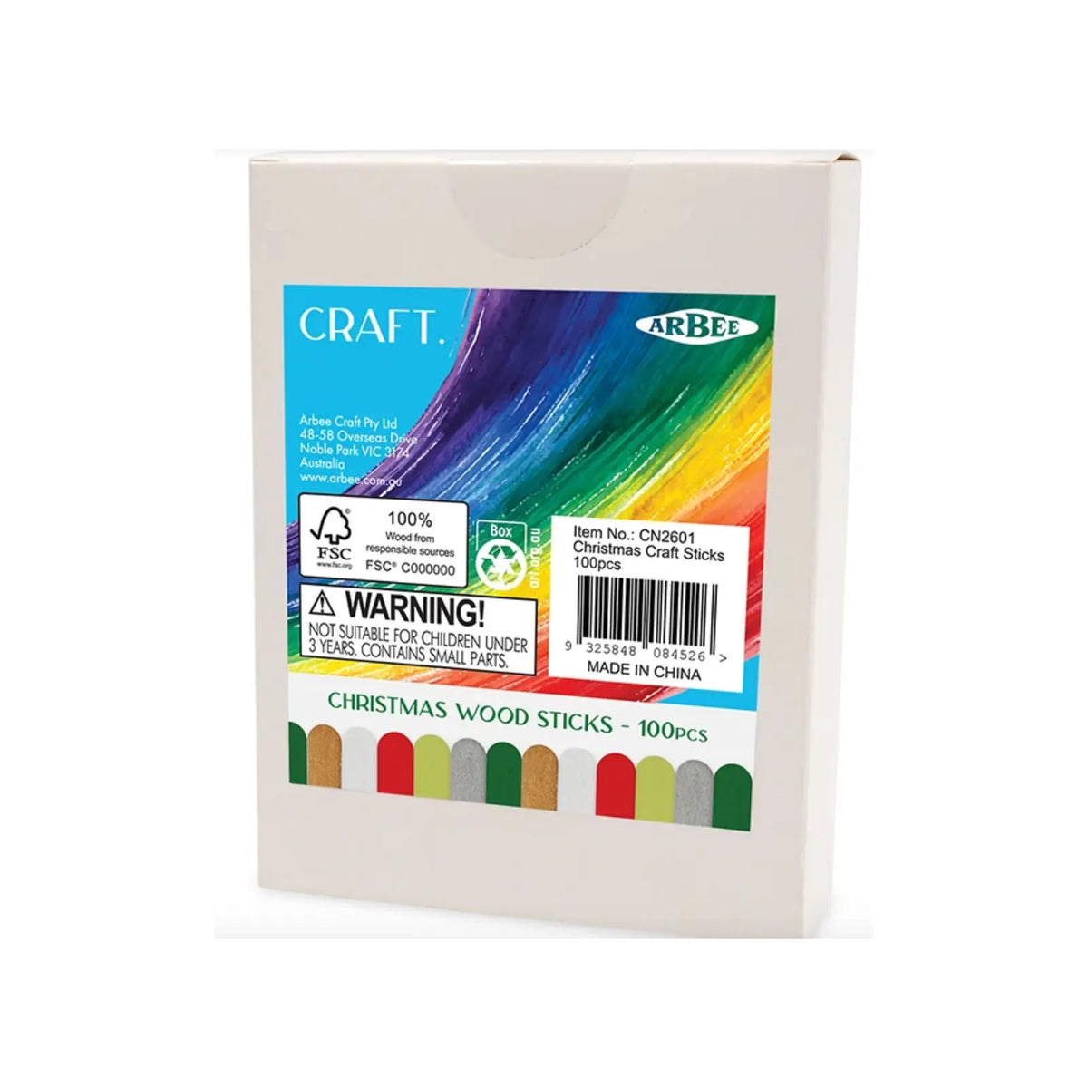 Christmas Wood Craft Sticks 100 Pack